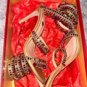 Rene caovilla glitter multicolor heels!